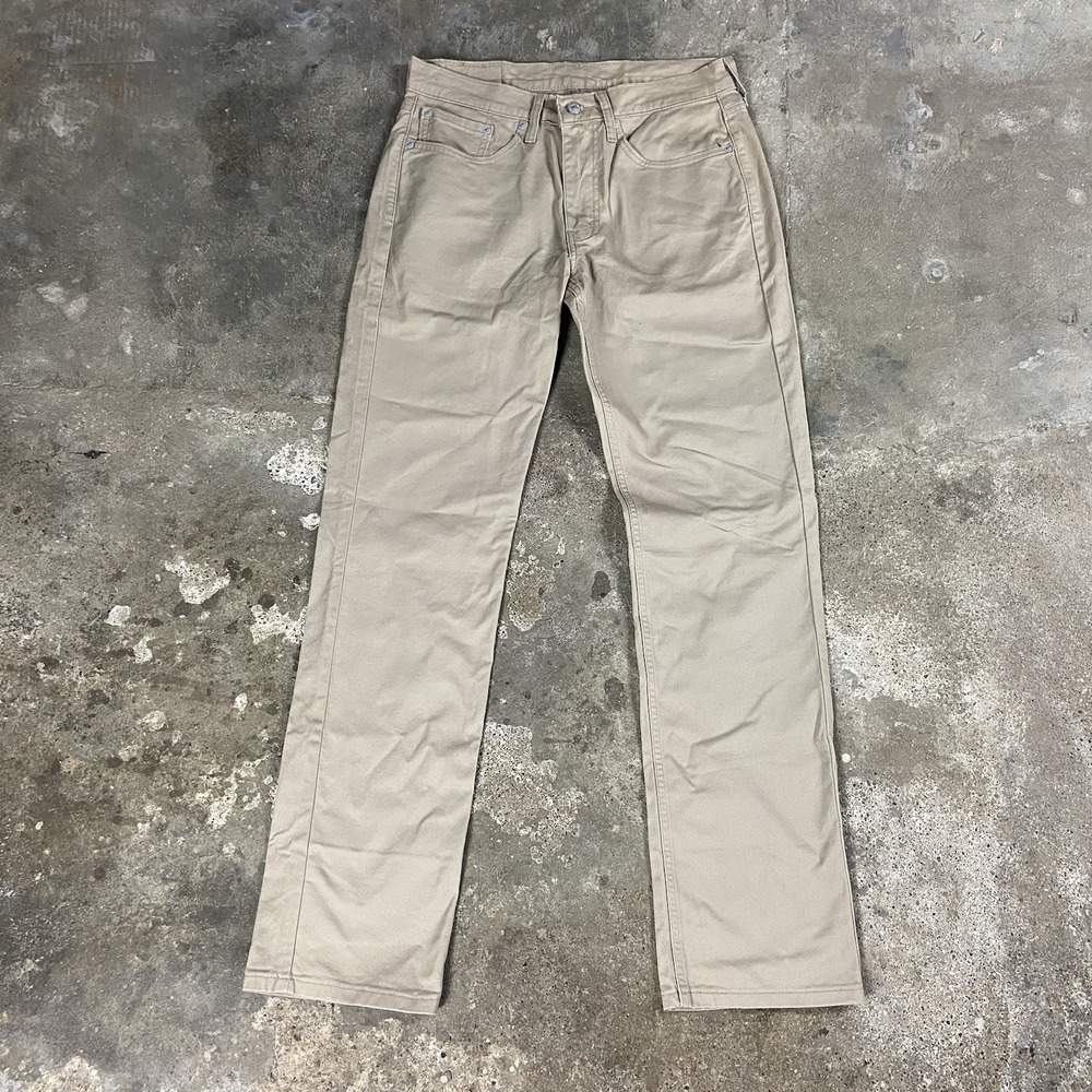 Levi's 514 Khaki Pants Size 32x34 Beige Light Wash Straight Fit Stretch Casual